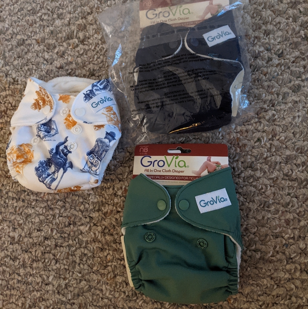 Brand New Grovia Newborn All in One Cloth Diapers